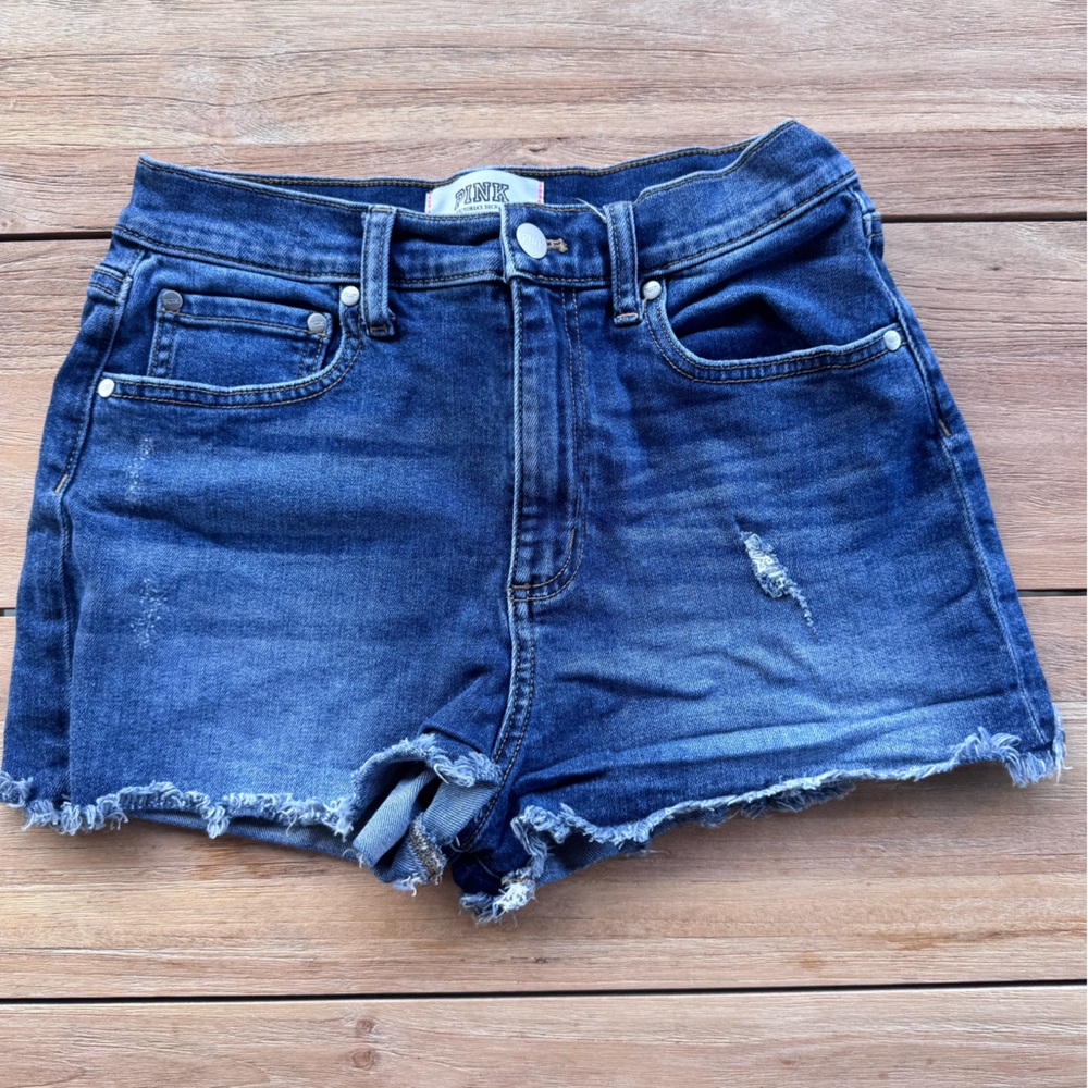 PINK Victoria's Secret Dark Blue Jean Shorts